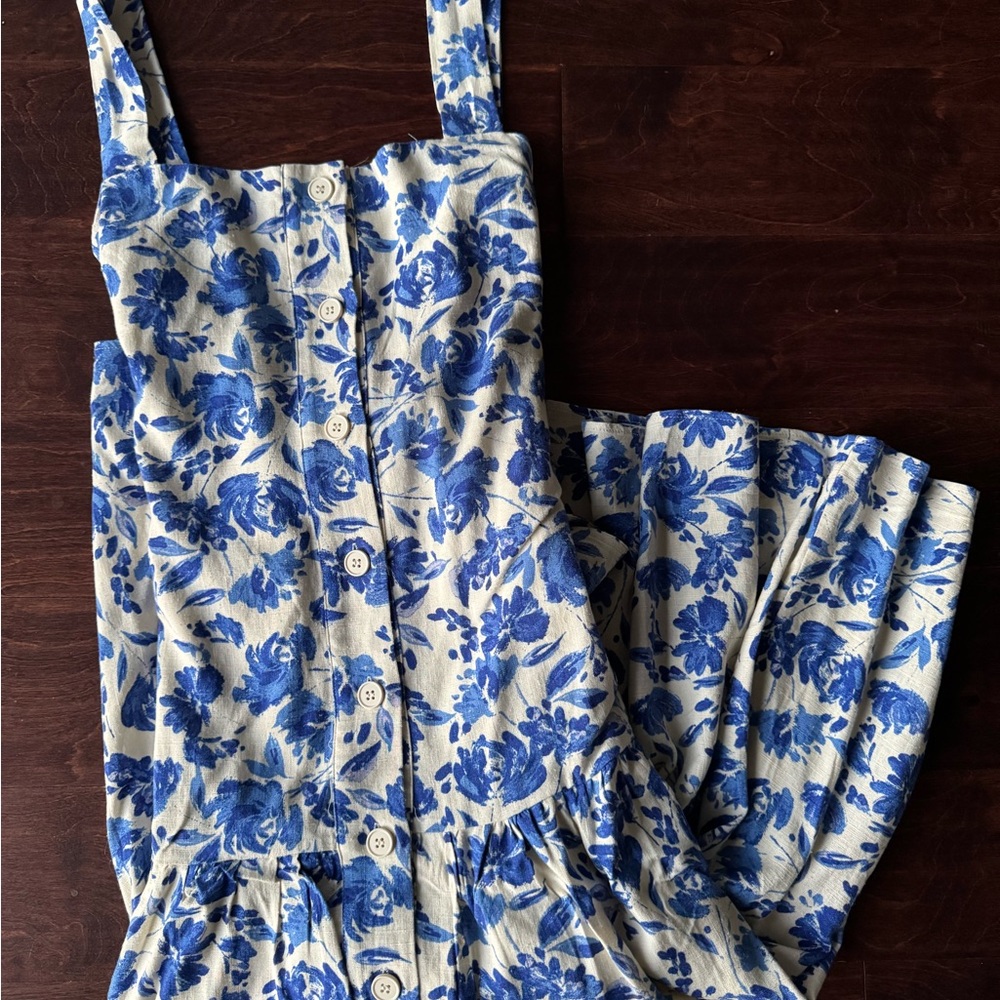 Floral Blue and White Dress